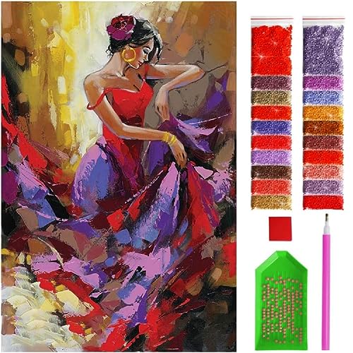 Diamond Painting Tänzerin Full Set, ABEUTY DIY 5D Diamant Painting Dame Abstrakt Diamant Malerei Besondere Steine Malen nach Zahlen Kreuzstich von ABEUTY