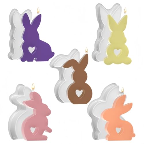 5 Stück Osterhase Silikonform,Ostern Hase Silikonformen Gießformen,Osterhase Silikonform for Gips,3D Kaninchen Gießform Ostern,Sojawachs Kerzen,Ostergeschenke,Easter Bunny (1) 5 Stück Osterhase Silikonform,Ostern Hase Silikonformen Gießformen,Osterhase Silikonform for Gips,3D Kaninchen Gießform Ostern,Sojawachs Kerzen,Ostergeschenke,Easter Bunny (1) von ABIYI