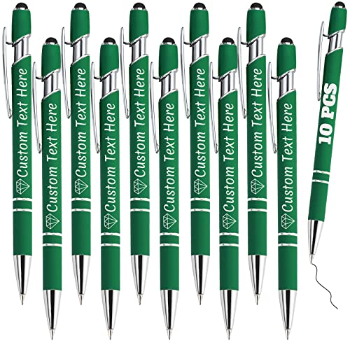 Personalisierte Stifte Bulk 10 mit Namen Benutzerdefinierte Kugelschreiber mit Stylus-Spitze Benutzerdefinierte Kostenlose Gravur Stifte Geschenke für Jahrestag,Geburtstag oder Graduierung,Dunkelgrün Personalisierte Stifte Bulk 10 mit Namen Benutzerdefinierte Kugelschreiber mit Stylus-Spitze Benutzerdefinierte Kostenlose Gravur Stifte Geschenke für Jahrestag,Geburtstag oder Graduierung,Dunkelgrün von ABIsedrin