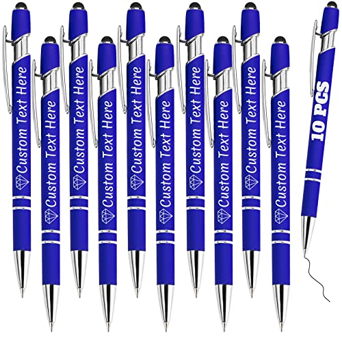 Personalisierte Stifte Bulk 10 mit Namen Benutzerdefinierte Kugelschreiber mit Stylus-Spitze Benutzerdefinierte Kostenlose Gravur Stifte Geschenke für Jahrestag,Geburtstag oder Graduierung,Blau Personalisierte Stifte Bulk 10 mit Namen Benutzerdefinierte Kugelschreiber mit Stylus-Spitze Benutzerdefinierte Kostenlose Gravur Stifte Geschenke für Jahrestag,Geburtstag oder Graduierung,Blau von ABIsedrin