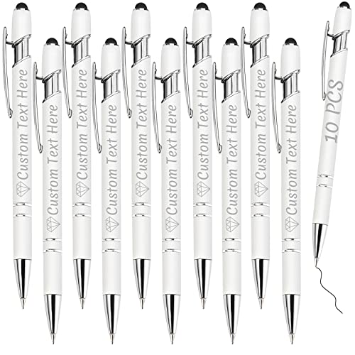 Personalisierte Stifte Bulk 10 mit Namen Benutzerdefinierte Kugelschreiber mit Stylus-Spitze Benutzerdefinierte Kostenlose Gravur Stifte Geschenke für Jahrestag,Geburtstag oder Graduierung,Weiß Personalisierte Stifte Bulk 10 mit Namen Benutzerdefinierte Kugelschreiber mit Stylus-Spitze Benutzerdefinierte Kostenlose Gravur Stifte Geschenke für Jahrestag,Geburtstag oder Graduierung,Weiß von ABIsedrin