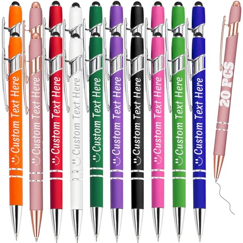 Personalisierte Stifte Bulk 20 mit Namen Benutzerdefinierte Kugelschreiber mit Stylus-Spitze Benutzerdefinierte Kostenlose Gravur Stifte Geschenke für Jahrestag,Geburtstag oder Graduierung,Assortiert Personalisierte Stifte Bulk 20 mit Namen Benutzerdefinierte Kugelschreiber mit Stylus-Spitze Benutzerdefinierte Kostenlose Gravur Stifte Geschenke für Jahrestag,Geburtstag oder Graduierung,Assortiert von ABIsedrin