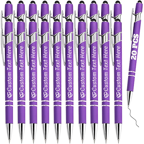 Personalisierte Stifte Bulk 20 mit Namen Benutzerdefinierte Kugelschreiber mit Stylus-Spitze Benutzerdefinierte Kostenlose Gravur Stifte Geschenke für Jahrestag,Geburtstag oder Graduierung,Lila Personalisierte Stifte Bulk 20 mit Namen Benutzerdefinierte Kugelschreiber mit Stylus-Spitze Benutzerdefinierte Kostenlose Gravur Stifte Geschenke für Jahrestag,Geburtstag oder Graduierung,Lila von ABIsedrin