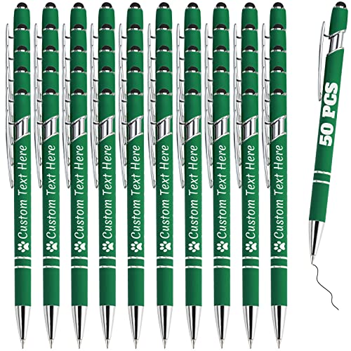Personalisierte Stifte Bulk 50 mit Namen Benutzerdefinierte Kugelschreiber mit Stylus-Spitze Benutzerdefinierte Kostenlose Gravur Stifte Geschenke für Jahrestag,Geburtstag oder Graduierung,Dunkelgrün Personalisierte Stifte Bulk 50 mit Namen Benutzerdefinierte Kugelschreiber mit Stylus-Spitze Benutzerdefinierte Kostenlose Gravur Stifte Geschenke für Jahrestag,Geburtstag oder Graduierung,Dunkelgrün von ABIsedrin