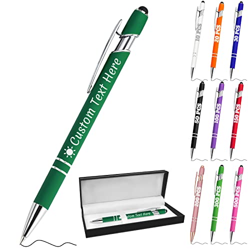 Personalisierte Stifte mit Namen Benutzerdefinierte Kugelschreiber mit Stylus-Spitze Benutzerdefinierte Kostenlose Gravur Stifte Geschenke für Jahrestag,Geburtstag oder Graduierung,Dunkelgrün Personalisierte Stifte mit Namen Benutzerdefinierte Kugelschreiber mit Stylus-Spitze Benutzerdefinierte Kostenlose Gravur Stifte Geschenke für Jahrestag,Geburtstag oder Graduierung,Dunkelgrün von ABIsedrin