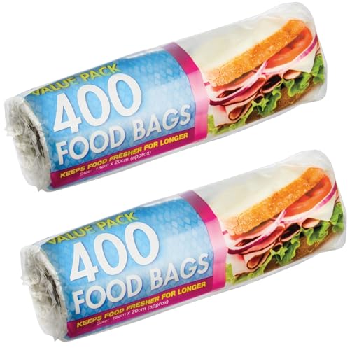 Transparente Plastikbeutel, 800 x Lebensmittelbeutel, Gefrierbeutel auf Rolle, Mehrzweck-Sandwichbeutel, Obst, Gemüse, Sandwich, Gefrierschrank, Lebensmittel, Nüsse, Aufbewahrung, Kunststoff von ABL Supplies