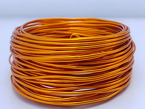 41017 Aluminiumdraht, eloxiert, 18 Gauge, 2,5 m, für Schmuckherstellung, Handwerk, DIY (1 mm, Dunkelgold) von ABOKOY