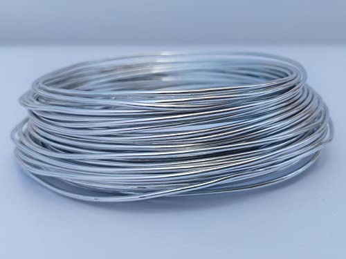 41501 eloxierter Aluminiumdraht, 15 Gauge, 12 m, für Schmuckherstellung, Handwerk, DIY (1,5 mm, silberfarben) von ABOKOY