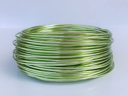 41508 eloxierter Aluminiumdraht, 15 Gauge, 12 m, für Schmuckherstellung, Handwerk, DIY (1,5 mm, Fruchtgrün, 12 m) von ABOKOY