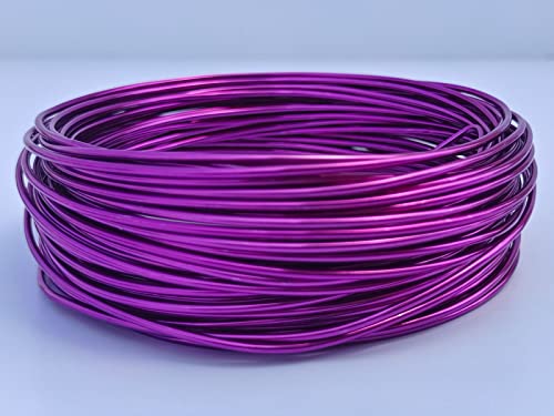 41511 Aluminiumdraht, eloxiert, 15 mm, 12 m, für Schmuckherstellung, Handwerk, DIY (1,5 mm, Dunkelviolett) von ABOKOY