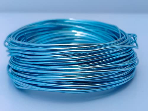 41524 eloxierter Aluminiumdraht, 15 mm, 12 m, für Schmuckherstellung, Handwerk, DIY (1,5 mm, hellblau) von ABOKOY