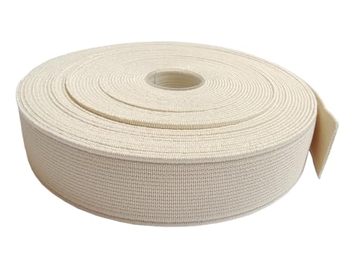 Elastische Bänder, 1,9 cm, schwer, dehnbar, 9,1 m zum Nähen von Hosen, Taillenbund, Basteln (Beige, 132021) von ABOKOY