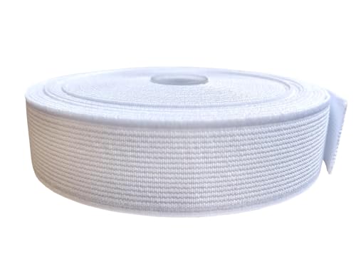 Elastische Bänder, 1,9 cm, schwer, dehnbar, 9,1 m zum Nähen von Hosen, Taillenbund, Basteln (weiß, 132014) von ABOKOY