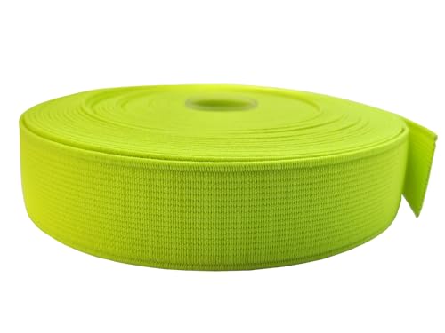 Elastische Bänder, 2,5 cm, schwer, dehnbar, 9,1 m zum Nähen von Hosen, Taillenbund, Basteln (Neongrün, 132525) von ABOKOY