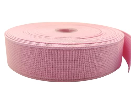 Elastische Bänder, 2,5 cm, schweres Stretchband, 9,1 m zum Nähen von Hosen, Taillenbund, Basteln (Rosa, 132509) von ABOKOY