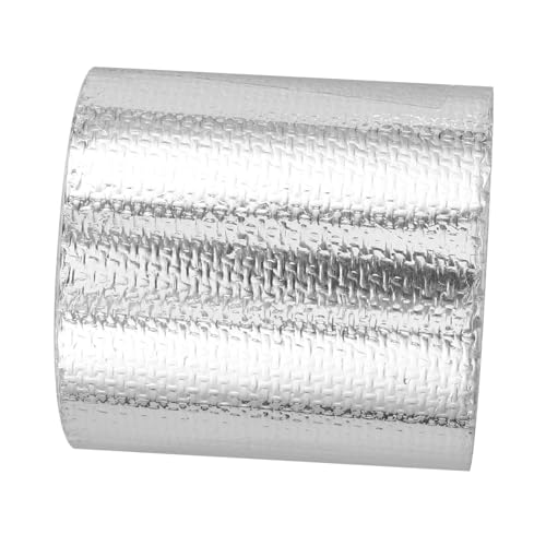 ABOOFAN 1 Rolle Isoliertes Aluminiumfolientuch Isolierung Alu-Rohrleitung Hitze Liner Klebeband Faserglas-Aluminiumfolienband Hochtemperatur-Aluminiumfolienband Thermoband Auspuffband von ABOOFAN