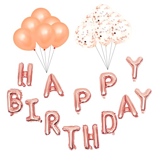 ABOOFAN 1 Satz Ballonbogen Geburtstagskit Folienballons Happy Birthday Roségold Partydekoration für Shower und Festliche Anlässe Wiederverwendbar Gestalten von ABOOFAN
