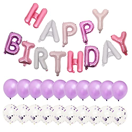 ABOOFAN 1 Satz Geburtstagsballon-set Konfettiballons Zum Geburtstag Buchstabenballons Aluminium Schmuck Für Kinder Alles Zum Geburtstag Baby Hochzeit Violett Aluminiumfolie von ABOOFAN