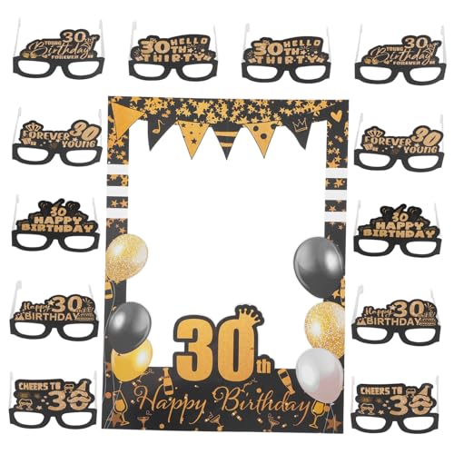 ABOOFAN 1 Satz Geburtstagspapiergläser Neuheit Geburtstagsbrille Geburtstagsdekorationen alles gute zum geburtstag alles gute zum geburtstag rahmen Neujahrsfeierbrille Bilderrahmen von ABOOFAN
