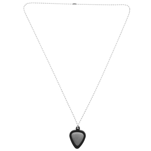 ABOOFAN 1 Satz Gitarren-Pick-Halskette Musikschmuck für Männer Gitarren-Pick-Display-Halter Plektrumhalter für Gitarren Anhänger für Gitarrenplektren aus Metall Kieselgel Schwarz von ABOOFAN