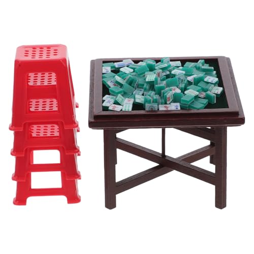 ABOOFAN 1 Satz Puppenhaus Mini Mahjong Miniaturstühle Miniatur-Puppenhaus-Stuhl-Requisiten Puppenhaus Mini-Stuhl-Zimmermöbel Puppenhaus-Miniaturstuhlzubehör Puppenhaus-Spieltisch Harz von ABOOFAN