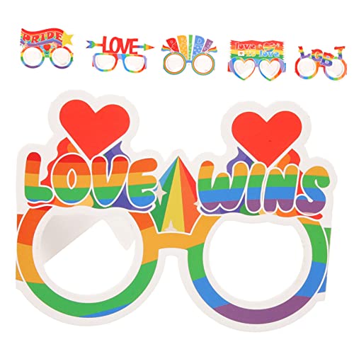 ABOOFAN 1 Satz Teiliges Set Bunte Papierbrillen Für Lgbt Pride Party Foto Requisiten Dekoration Für Kostümpartys Und Unvergessliche Erinnerungen 6 Stück von ABOOFAN