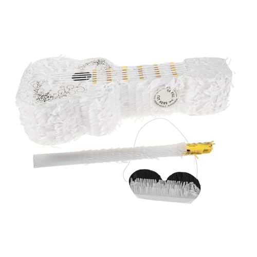 ABOOFAN 1 Satz Violin Pinata mit Blindfold und Stock Lustige Gitarrenform für Karnevalsparty und Feierlichkeiten Vielseitiges Partyspiel für Altersgruppen von ABOOFAN