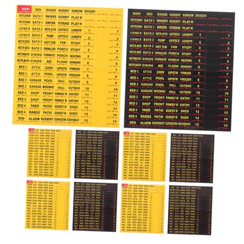 ABOOFAN 10 Blatt Leistungsschalter -tags Breaker Identifikator Wiederverwendbar Identifikation Ersatz Finder Für Aufkleber Mit Leistungsschalter-etikett Etiketten Papier von ABOOFAN