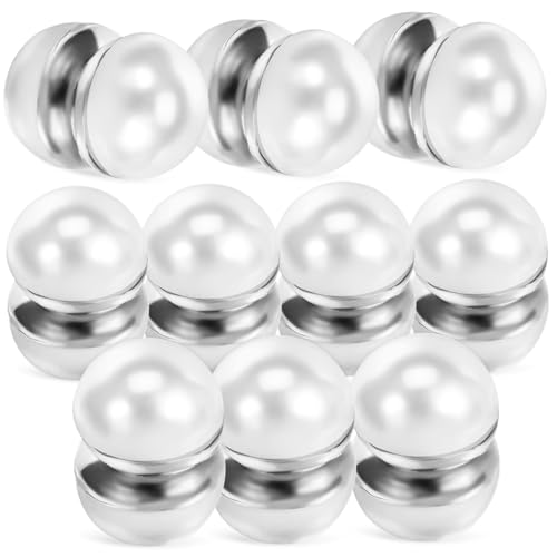 ABOOFAN 10 Paare Magnetische Schleiergewichte mit Perlen Hijab Magnetverschluss Doppelseitige Kleidergewichte für Windschutz Broschennadeln für Hochzeit Schal und Kleidung von ABOOFAN