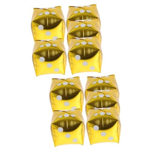 ABOOFAN 10 Stk Würfel Folienballons Gold Würfel Design Partydeko für Geburtstag Poker Themenfeier Spielattraktion Hintergrunddekoration ABOOFAN 10 Stk Würfel Folienballons Gold Würfel Design Partydeko für Geburtstag Poker Themenfeier Spielattraktion Hintergrunddekoration von ABOOFAN