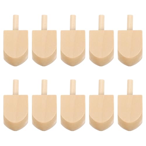 ABOOFAN 10 Stück Chanukka-Dreidel Aus Holz 1 6 Zoll Blanko Natürliche Chanukka-Dreidel Aus Holz Hölzerne Chanukka-Dreidel DIY-Projekt Bemalt Für Chanukka-Party-Dreidel-Spiel von ABOOFAN