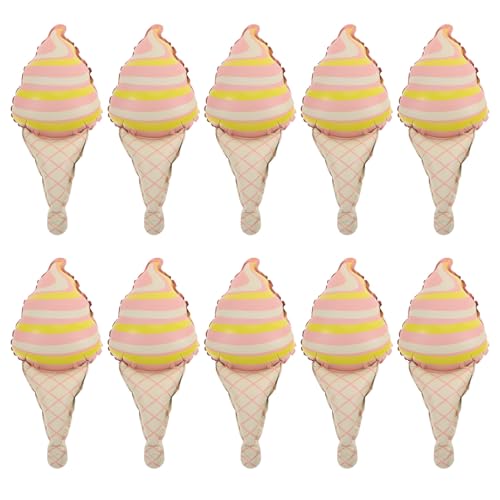 ABOOFAN 10 Stück Eiscreme Ballons Lustige Eiscreme Folienballons für Geburtstagsfeiern und Feierlichkeiten Langlebige und Sichere Partydekorationen von ABOOFAN