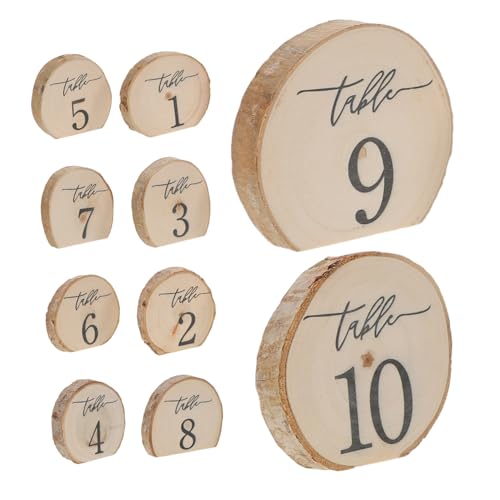 ABOOFAN 10 Stück Hochzeitstischnummern Hochzeitstischnummernschilder Tischnummern 1–10 Rustikale Tischnummern Aus Holzrinde Zum Geburtstag Aus Holz ABOOFAN 10 Stück Hochzeitstischnummern Hochzeitstischnummernschilder Tischnummern 1–10 Rustikale Tischnummern Aus Holzrinde Zum Geburtstag Aus Holz von ABOOFAN