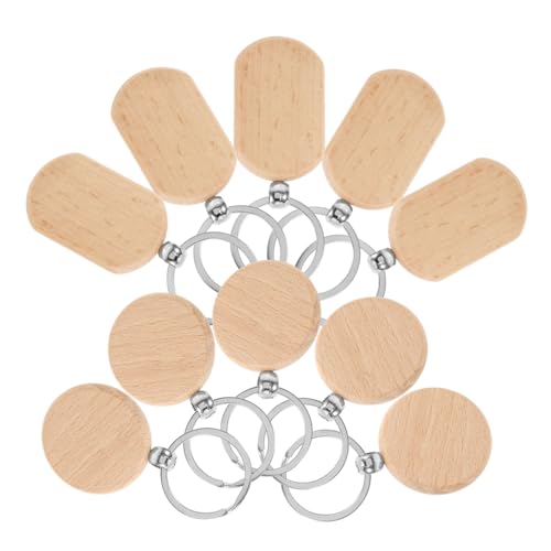 ABOOFAN 10 Stück Holz Schlüsselanhänger Blanko für Diy Bastelarbeiten Robuste Schlüsselringe aus Buchenholz für Gravur und Kreative Gestaltung ABOOFAN 10 Stück Holz Schlüsselanhänger Blanko für Diy Bastelarbeiten Robuste Schlüsselringe aus Buchenholz für Gravur und Kreative Gestaltung von ABOOFAN