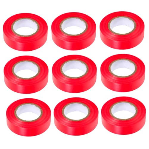 ABOOFAN 10 Stück Isolierende wasserdichte Klebeband Schwarzes Klebeband stark Isolierband rot farbig Isolierung Hochtemperatur-Elektroband Industrielles Isolierband PVC von ABOOFAN