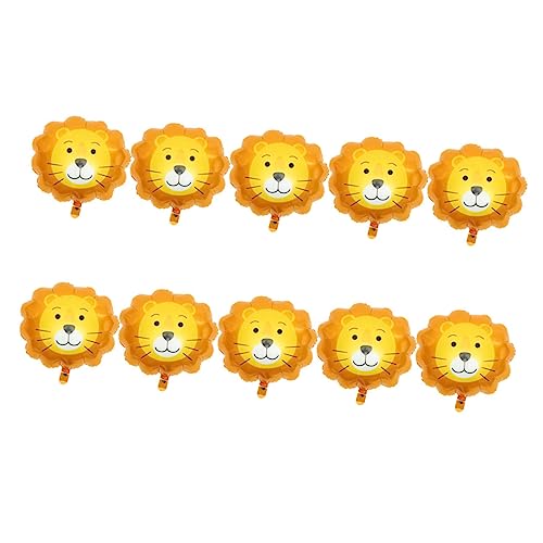 ABOOFAN 10 Stück Lion Kopf Folienballons Cartoon Tier Luftballons für Kindergeburtstag für Partys Leichtes zu Verwenden für Drinnen und Draußen von ABOOFAN