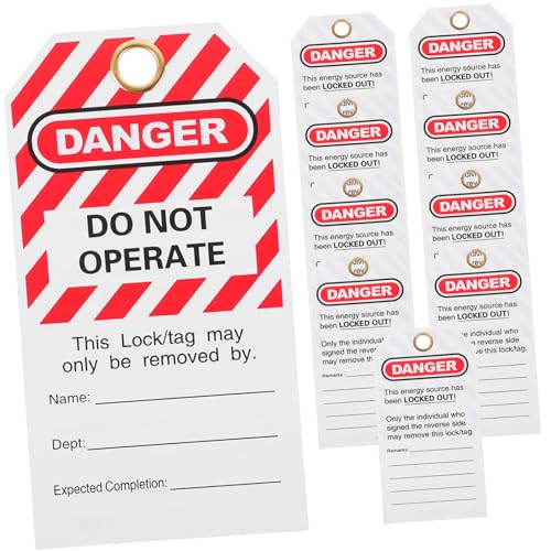 ABOOFAN 10 Stück Robuste Warnanhänger Langlebige Lock Out Tags mit Deutlicher Do Not Operate Aufschrift Einsetzbar für Industrieanlagen zur Sicheren Gerätekennzeichnung von ABOOFAN