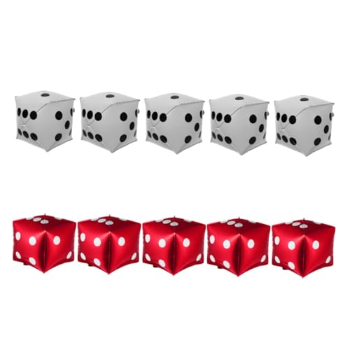 ABOOFAN 10 Stück Teiliges Aluminiumfolie Ballons Quadratisch Robust Schnell Vielseitig Einsetzbar für und Spielabend Deko Outdoor Party Requisiten Weiß Rot von ABOOFAN
