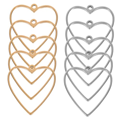 ABOOFAN 10 Stück Teiliges Herzförmige Anhängerrahmen Hohlrahmen für Schmuckherstellung Rostfreie Widerstandsfähige Schmuck Charms für Diy Halsketten und Ohrringe von ABOOFAN