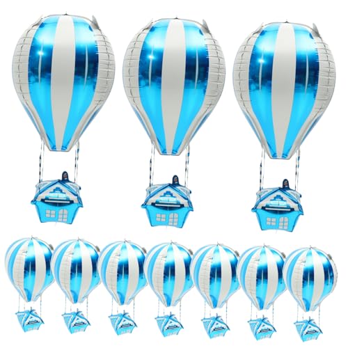 ABOOFAN 10 Stück Teiliges Luftballons Hot Air Balloon Form aus Aluminiumfolie Kindergeburtstags Partydekoration Blau für Hochzeiten und Besondere Anlässe von ABOOFAN