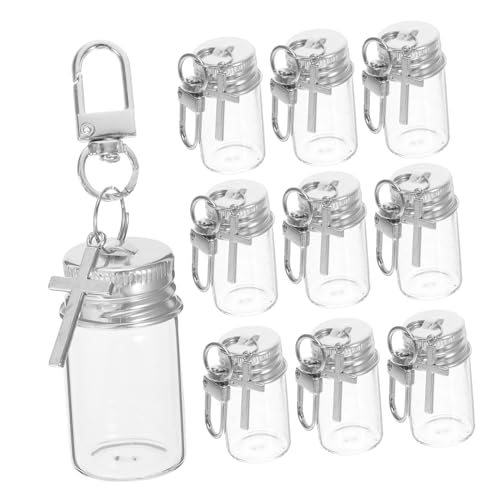 ABOOFAN 10 Stück Teiliges Mini Glasflaschen Schlüsselanhänger Klare Zauberdosen mit Kreuzanhänger Leicht und Kompakt für DIY Bastelprojekte Wunschflaschen Erinnerungsanhänger Tragbare ABOOFAN 10 Stück Teiliges Mini Glasflaschen Schlüsselanhänger Klare Zauberdosen mit Kreuzanhänger Leicht und Kompakt für DIY Bastelprojekte Wunschflaschen Erinnerungsanhänger Tragbare von ABOOFAN