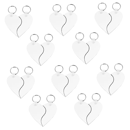ABOOFAN 10 Stück Teiliges Set Herzförmige Schlüsselanhänger DIY Blanko Schlüsselringe für Kreative Bastelarbeiten Robustes Material für Dekoration und Gestaltung von ABOOFAN
