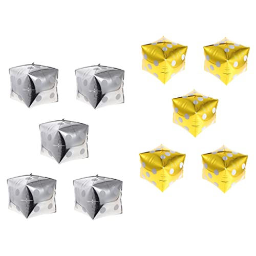ABOOFAN 10 Stück Teiliges Würfel Aluminiumfolie Luftballon Gold Silber Metallische Partydekoration für Themen Wiederverwendbar Leicht Langlebig für Fotoaktivitäten und Festlichkeiten ABOOFAN 10 Stück Teiliges Würfel Aluminiumfolie Luftballon Gold Silber Metallische Partydekoration für Themen Wiederverwendbar Leicht Langlebig für Fotoaktivitäten und Festlichkeiten von ABOOFAN