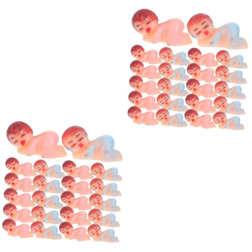 ABOOFAN 100 Stk Puppe Babyparty-spiele Eiswürfel Partytütenfüller Für Die Babyparty Mini Kuchen Kleine Babys Kleine Babyfiguren Rosa Dekor Plastik Junge Dekorationen von ABOOFAN