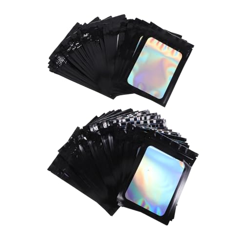 ABOOFAN 100 Stück Bunter Druckverschlussbeutel mit Fenster kleine Business -Taschen kleine Taschen für Schmuck Kleine Verpackungsbeutel Polyesterfolie Black ABOOFAN 100 Stück Bunter Druckverschlussbeutel mit Fenster kleine Business -Taschen kleine Taschen für Schmuck Kleine Verpackungsbeutel Polyesterfolie Black von ABOOFAN