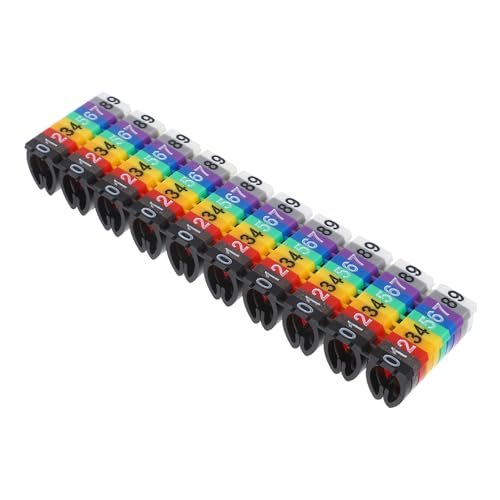ABOOFAN 100 Stück Kabelmarker Nummern Clip Etiketten Bunte Kabelbeschriftungen für Kabelidentifikation Markierung für Elektronik und Heimnetzwerke ABOOFAN 100 Stück Kabelmarker Nummern Clip Etiketten Bunte Kabelbeschriftungen für Kabelidentifikation Markierung für Elektronik und Heimnetzwerke von ABOOFAN