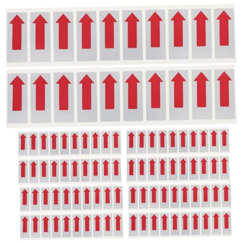 ABOOFAN 100 Stück Selbstklebende Pfeilaufkleber für Müllsäcke Transparente Rote Etiketten für Vielseitige Anwendungen Einfach Anzubringen Langlebig für Kennzeichnung Versiegelung von ABOOFAN