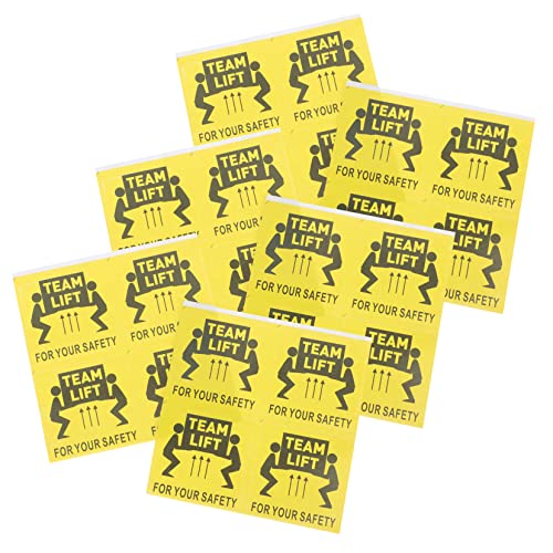 ABOOFAN 100 Stück Übergewichtiges Warnlabel Zahlenaufkleber Wand Verschieben von Warnungsetiketten Alarm Verpackung Vorsicht schwerer Aufkleber Überwachungs- und Warnschilder Gelb von ABOOFAN