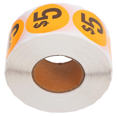 ABOOFAN 1000 Stück Preisaufkleber Flohmarkt-preisschilder Papier Zeichen Flohmarkt-aufkleber Flohmarktschilder Ladenverkaufsschild Vorgedruckte Preisschilder Pergaminpapier Orange von ABOOFAN