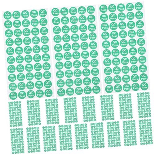 ABOOFAN 1000 Stück QC-Testaufkleber weiße Aufkleberetiketten Mini-Aufkleber Lagergeprüfte Aufkleber Prägeetikett qc hat Etiketten für das Lager übergeben Qualitätsprüfaufkleber Papier Grün von ABOOFAN
